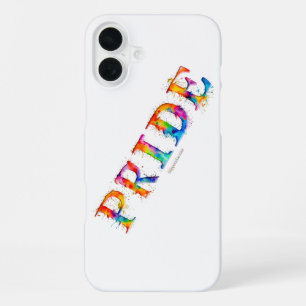 SlipperyJoe's colourful creative Pride-themed text iPhone 16 Plus Case