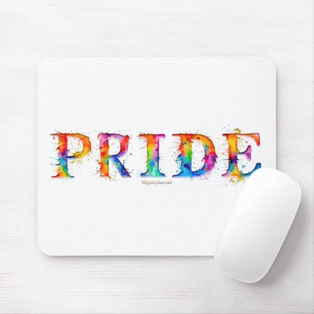 SlipperyJoe's colourful creative Pride-themed text Mouse Pad (With Mouse)