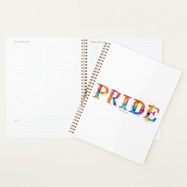 SlipperyJoe's colourful creative Pride-themed text Planner (Display)