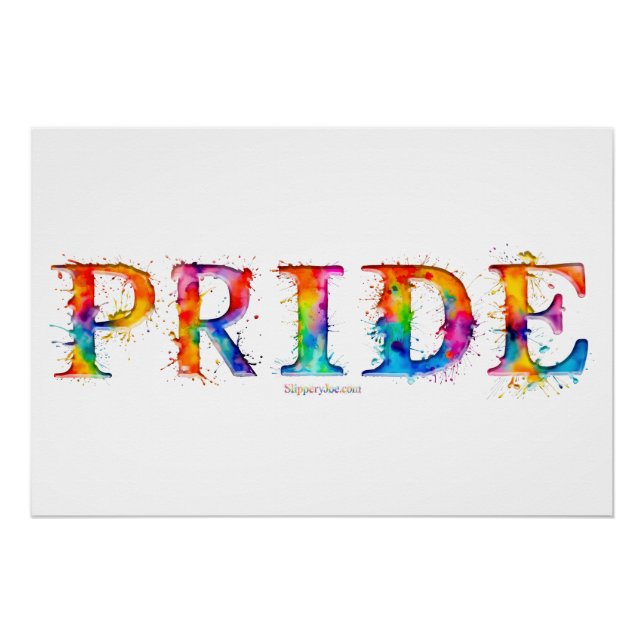 SlipperyJoe's colourful creative Pride-themed text Poster (Front)