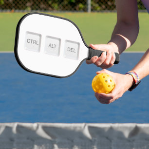 SlipperyJoe's CTRL ALT DEL buttons three white com Pickleball Paddle