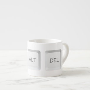 SlipperyJoe's CTRL ALT DEL computer keyboard butto Espresso Cup