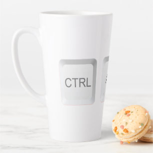 SlipperyJoe's CTRL ALT DEL computer keyboard butto Latte Mug