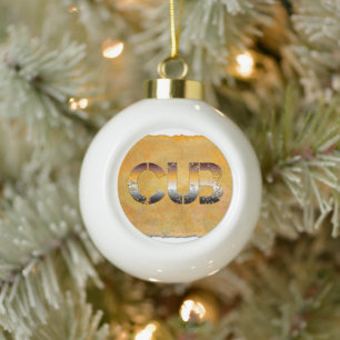 SlipperyJoe's cub bear culturally rooted LGBTQIA a Ceramic Ball Christmas Ornament