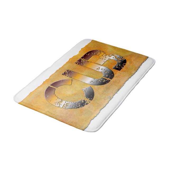 SlipperyJoe's cub bear word orange-brown tones pro Bath Mat (Angled)