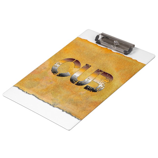SlipperyJoe's cub bear word orange-brown tones pro Clipboard (Angled)