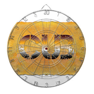 SlipperyJoe's cub bear word orange-brown tones pro Dartboard