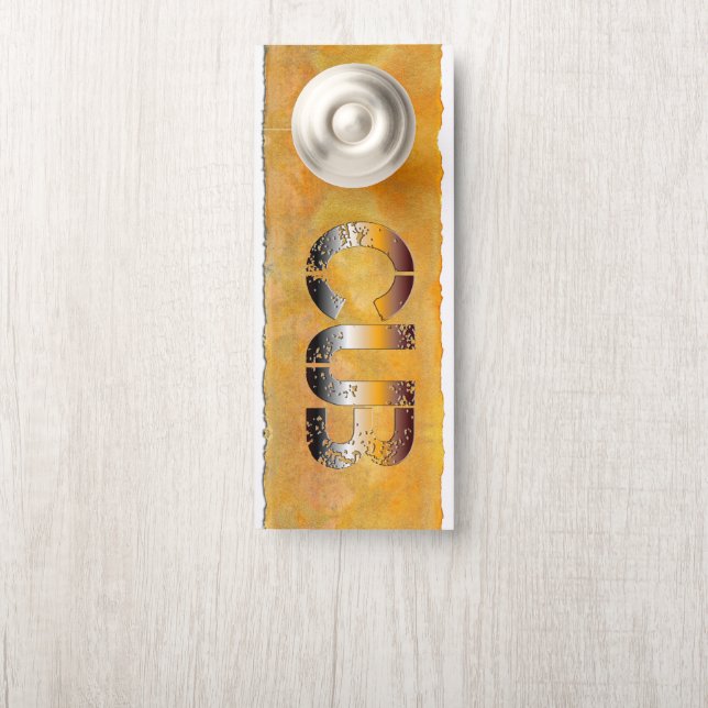 SlipperyJoe's cub bear word orange-brown tones pro Door Hanger (On Knob)