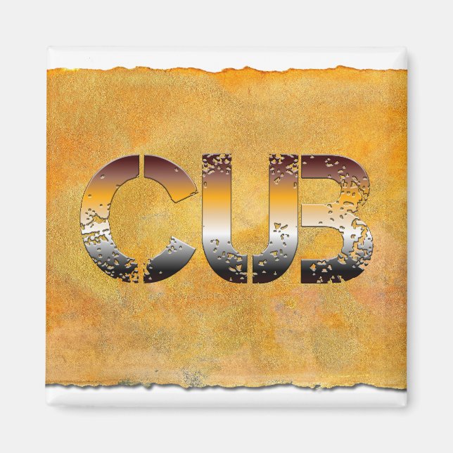 SlipperyJoe's cub bear word orange-brown tones pro Magnet (Front)