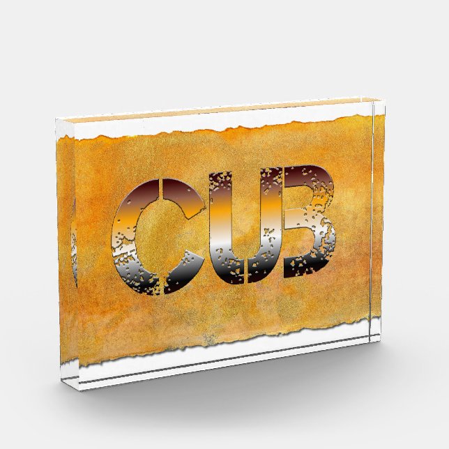 SlipperyJoe's cub bear word orange-brown tones pro Photo Block (Left)