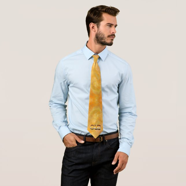 SlipperyJoe's cub bear word orange-brown tones pro Tie (In Situ)