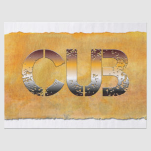 SlipperyJoe's cub bear word orange-brown tones pro Tissue Paper