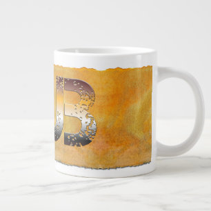 SlipperyJoe's cub bear words gold brown tan white Large Coffee Mug