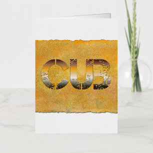 SlipperyJoe's cub bear words gold proud gay pride  Foil Greeting Card
