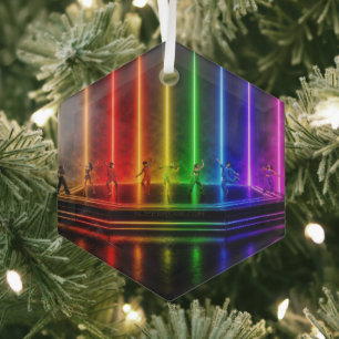 SlipperyJoe's dance performance celebrating Pride  Glass Tree Decoration
