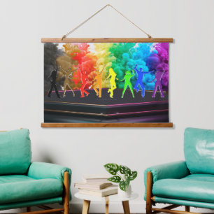 SlipperyJoe's  Dancing Pride Shadows gay gifts art Hanging Tapestry