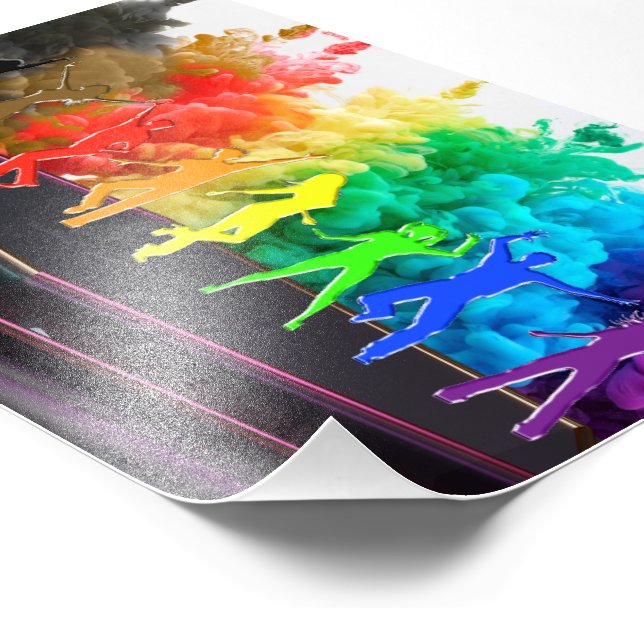 SlipperyJoe's  Dancing Pride Shadows gay gifts art Photo Print (Corner)