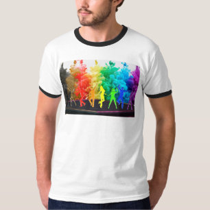 SlipperyJoe's  Dancing Pride Shadows gay gifts art T-Shirt