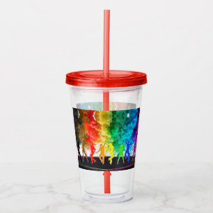 SlipperyJoe's Dancing Pride Shadows gay gifts arti Acrylic Tumbler