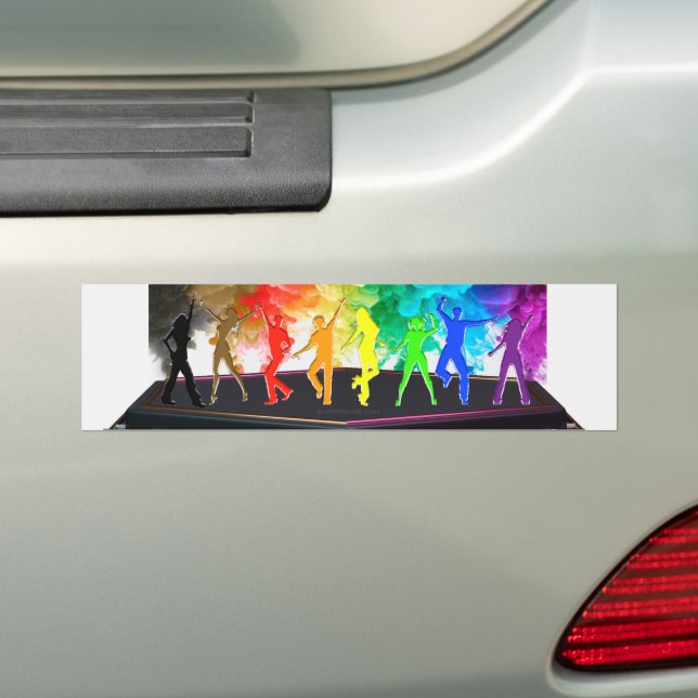 SlipperyJoe's Dancing Pride Shadows gay gifts arti Bumper Sticker (On Car)