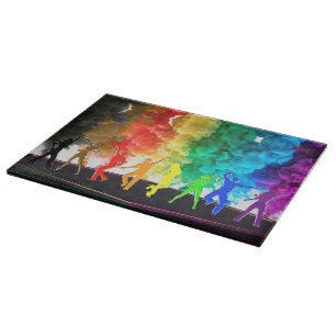 SlipperyJoe's Dancing Pride Shadows gay gifts arti Cutting Board