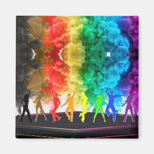 SlipperyJoe's Dancing Pride Shadows gay gifts arti Magnet