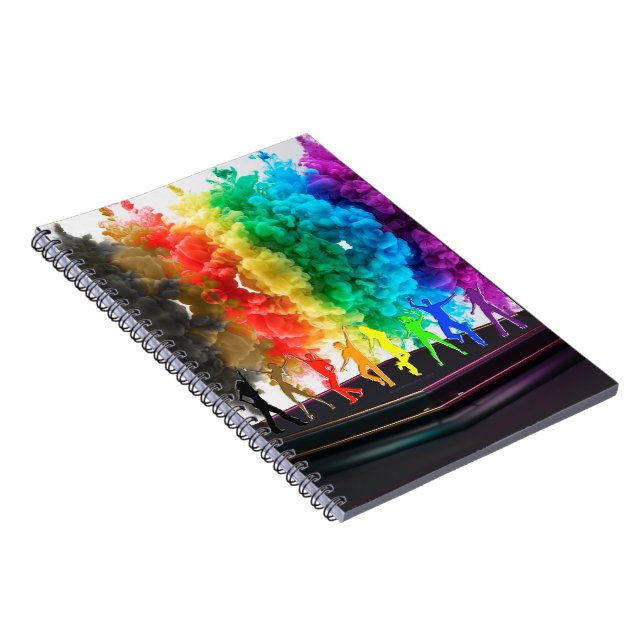 SlipperyJoe's Dancing Pride Shadows gay gifts arti Notebook (Right Side)