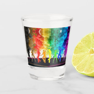 SlipperyJoe's Dancing Pride Shadows gay gifts arti Shot Glass