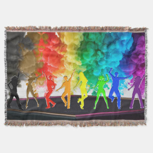 SlipperyJoe's Dancing Pride Shadows gay gifts arti Throw Blanket