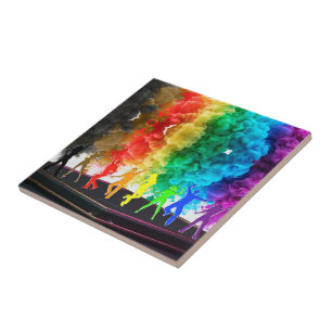 SlipperyJoe's Dancing Pride Shadows gay gifts arti Tile
