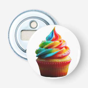 SlipperyJoe's dazzling rainbow cupcake swirled fro Bottle Opener