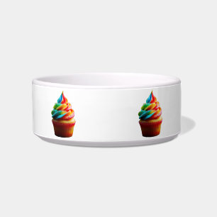 SlipperyJoe's dazzling rainbow cupcake swirled fro Bowl