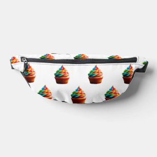 SlipperyJoe's dazzling rainbow cupcake swirled fro Bum Bags