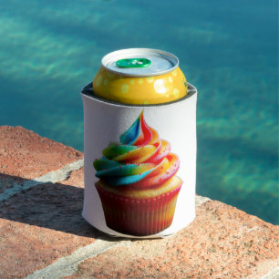SlipperyJoe's dazzling rainbow cupcake swirled fro Can Cooler