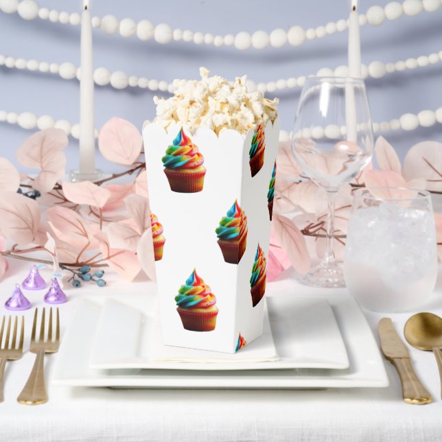 SlipperyJoe's dazzling rainbow cupcake swirled fro Favour Box (Wedding)