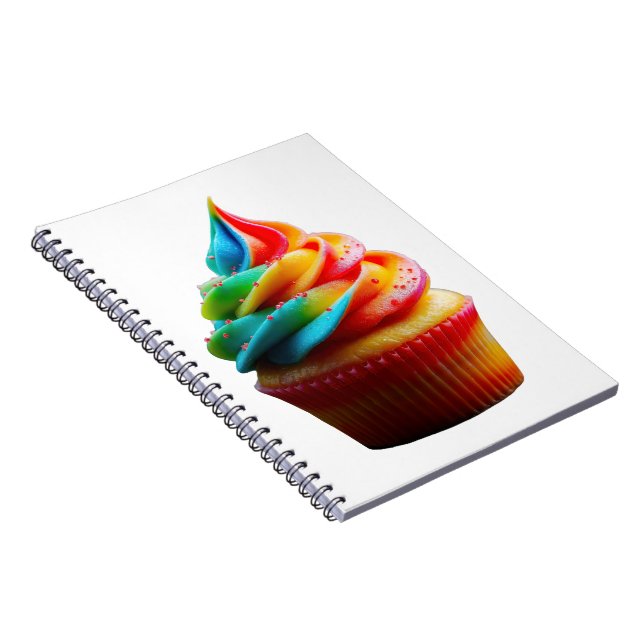 SlipperyJoe's dazzling rainbow cupcake swirled fro Notebook (Right Side)