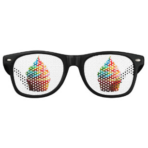 SlipperyJoe's dazzling rainbow cupcake swirled fro Retro Sunglasses
