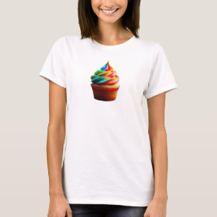 SlipperyJoe's dazzling rainbow cupcake swirled fro T-Shirt