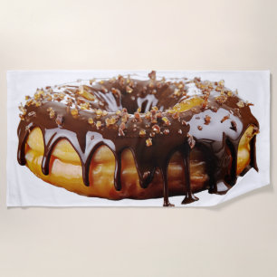SlipperyJoe's decadent donut covered thick glossy  Beach Towel