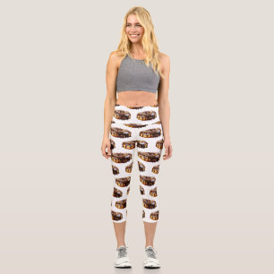 SlipperyJoe's decadent donut covered thick glossy  Capri Leggings