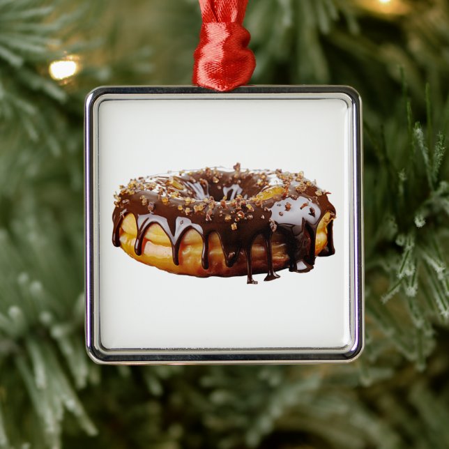SlipperyJoe's decadent donut covered thick glossy  Metal Tree Decoration (Tree)