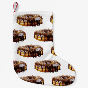 SlipperyJoe's decadent donut covered thick glossy Small Christmas Stocking
