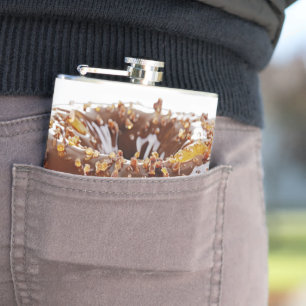 SlipperyJoe's decadent doughnut covered thick glos Hip Flask