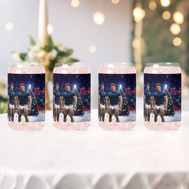 SlipperyJoe's decorated snow-covered Christmas tre Can Glass (Insitu (Wedding))