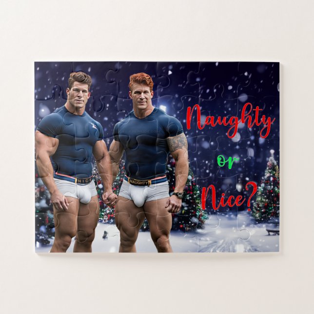 SlipperyJoe's decorated snow-covered Christmas tre Jigsaw Puzzle (Horizontal)