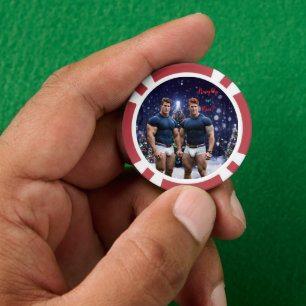 SlipperyJoe's decorated snow-covered Christmas tre Poker Chips