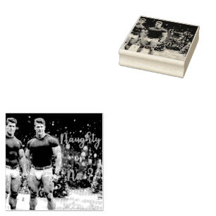 SlipperyJoe's decorated snow-covered Christmas tre Rubber Stamp