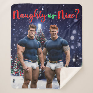 SlipperyJoe's decorated snow-covered Christmas tre Sherpa Blanket