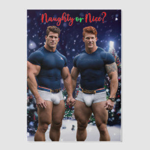 SlipperyJoe's decorated snow-covered Christmas tre Vellum Invitations