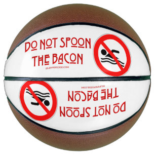 SlipperyJoe's Do Not Spoon Bacon red warning man s Basketball